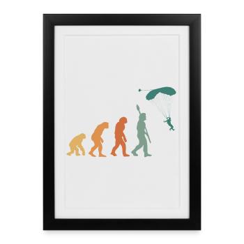 Parapente Evolution Retro - Affiche encadrée (27 × 37 cm) - noir - Devant