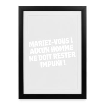 wedding, wedding humor, getting married - Framed poster (27 × 37 cm) - black - Front