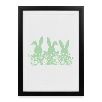 Bunnies Easter Flowers - Framed poster (27 × 37 cm) - black - Front