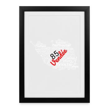 Fier d’être Vendéen – Cœur en Vendée – 85 - Affiche encadrée (27 × 37 cm) - noir - Devant