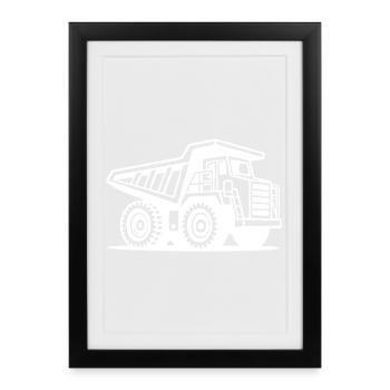 Industrial Mining Truck Silhouette Design - Framed poster (27 × 37 cm) - black - Front