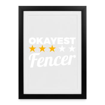 Meilleur escrimeur - Affiche encadrée (27 × 37 cm) - noir - Devant