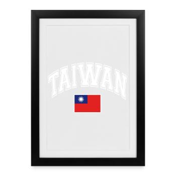 Drapeau de Taïwan - Affiche encadrée (27 × 37 cm) - noir - Devant