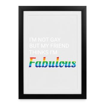 Amitié Fierté Arc-en-ciel Design - Affiche encadrée (27 × 37 cm) - noir - Devant