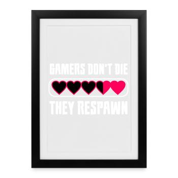 Gamer Heart Message - Framed poster (27 × 37 cm) - black - Front