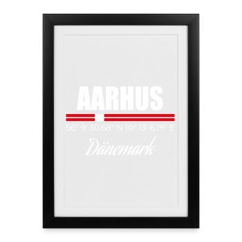 Aarhus - Framed poster (27 × 37 cm) - black - Front