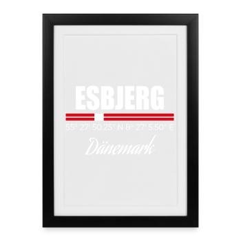 Esbjerg - Affiche encadrée (27 × 37 cm) - noir - Devant