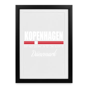 Copenhague - Affiche encadrée (27 × 37 cm) - noir - Devant