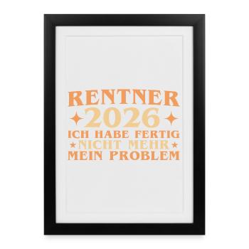 Retraité 2026 Adieu collègue de travail départ à la retraite - Affiche encadrée (27 × 37 cm) - noir - Devant