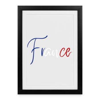 J’adore la France, fabriquée en France - Affiche encadrée (27 × 37 cm) - noir - Devant