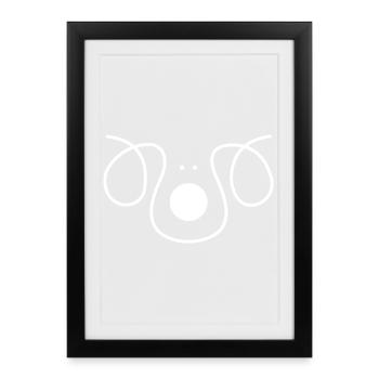 Silhouette de chien – motif animalier élégant pour les fans - Affiche encadrée (27 × 37 cm) - noir - Devant