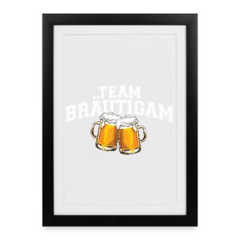 Enterrement de vie de garçon - Team Groom - Affiche encadrée (27 × 37 cm) - noir - Devant