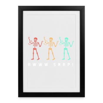 Arm Fracture Halloween Skeleton Bone Bone Fracture - Framed poster (27 × 37 cm) - black - Front