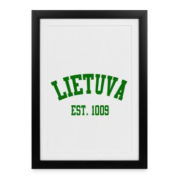 Lietuva Heritage EST 1009 - Affiche encadrée (27 × 37 cm) - noir - Devant