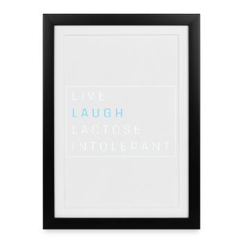 Lactose Intolerance Flatulence Milk Allergy - Framed poster (27 × 37 cm) - black - Front