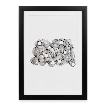 Lined Leaf Weave Pattern - Framed poster (27 × 37 cm) - black - Front
