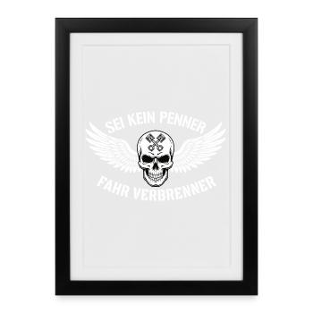 Ride Combustion Engine – Biker Skull Statement - Framed poster (27 × 37 cm) - black - Front