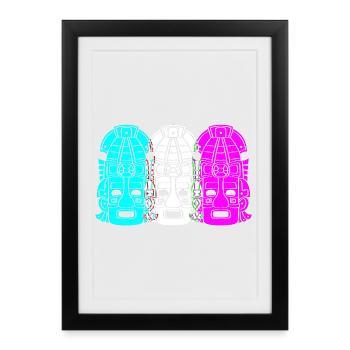 Calendrier maya aztèque Inca - Affiche encadrée (27 × 37 cm) - noir - Devant