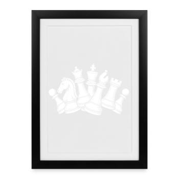 Chess Chaos – Dynamics on the Board - Framed poster (27 × 37 cm) - black - Front