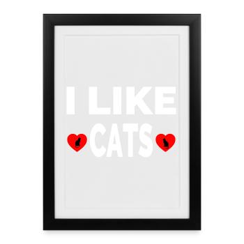 feline - Framed poster (27 × 37 cm) - black - Front