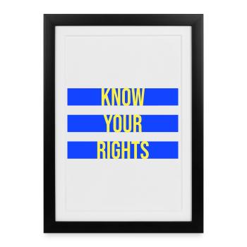 Know Your Rights Activism Justice Freedom - Framed poster (27 × 37 cm) - black - Front