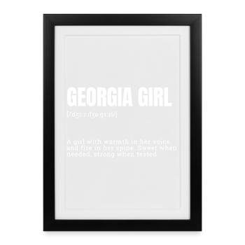 Chaleur et force de Georgia Girl - Affiche encadrée (27 × 37 cm) - noir - Devant