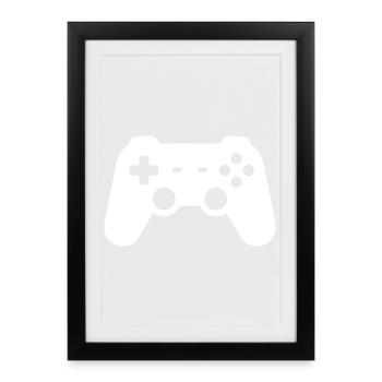 Controller Silhouette Icon - Framed poster (27 × 37 cm) - black - Front