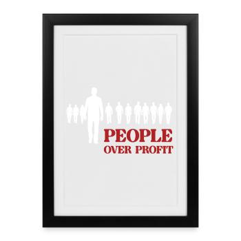 Les gens plutôt que le profit - Affiche encadrée (27 × 37 cm) - noir - Devant