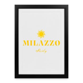 Milazzo Sicily Sun  - Framed poster (27 × 37 cm) - black - Front