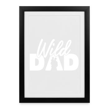 Silhouette de l’aventure de père paternel sauvage - Affiche encadrée (27 × 37 cm) - noir - Devant