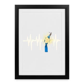 Fallas de Valencia Heartbeat - Framed poster (27 × 37 cm) - black - Front