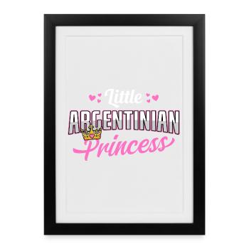 Argentinian Princess Pink Hearts Crown Design - Framed poster (27 × 37 cm) - black - Front