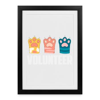 Chats bénévoles de refuge de sauvetage animal - Affiche encadrée (27 × 37 cm) - noir - Devant