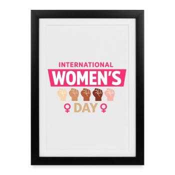 Don de la Girl Power pour la Journée internationale des femmes - Affiche encadrée (27 × 37 cm) - noir - Devant