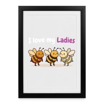 Beekeeper Humor Shirt for Bee Fans - Framed poster (27 × 37 cm) - black - Front