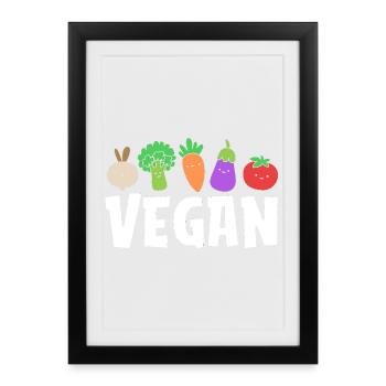 Dietician Diet Vegan - Framed poster (27 × 37 cm) - black - Front
