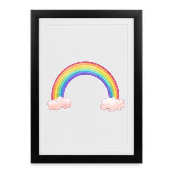 Rainbow bow with clouds - Framed poster (27 × 37 cm) - black - Front