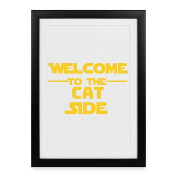 Bienvenue sur le site des chats - Affiche encadrée (27 × 37 cm) - noir - Devant