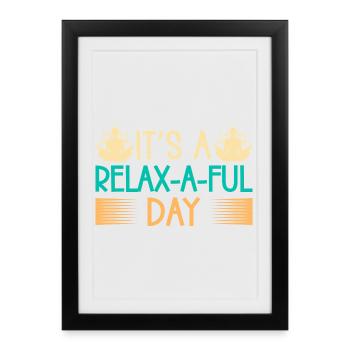 Yoga C’est une journée détente Yoga drôle - Affiche encadrée (27 × 37 cm) - noir - Devant