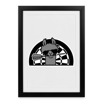 Lunettes de soleil Cool Lama Dart Dart Sweet - Affiche encadrée (27 × 37 cm) - noir - Devant