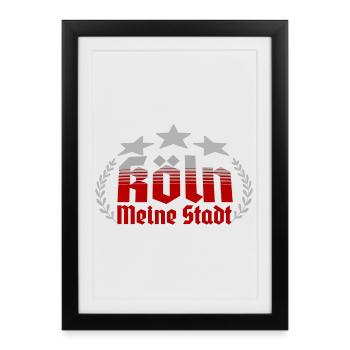 Cologne, ma ville - Affiche encadrée (27 × 37 cm) - noir - Devant