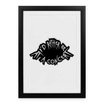 Je préférerais être à un concert Lustig Musik Konzert - Affiche encadrée (27 × 37 cm) - noir - Devant