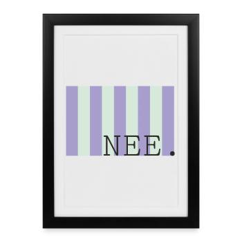 Nee Pastel Stripe Font - Framed poster (27 × 37 cm) - black - Front