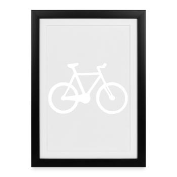 Roue de vélo - Affiche encadrée (27 × 37 cm) - noir - Devant