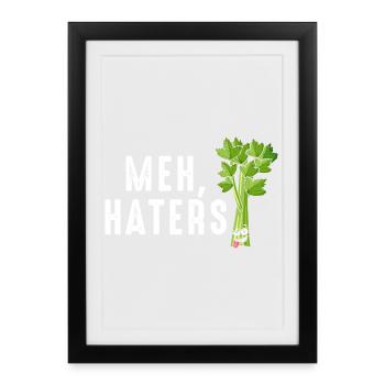 Meh Celery Haters Tee - Framed poster (27 × 37 cm) - black - Front