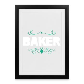 Typographie décorative de Baker - Affiche encadrée (27 × 37 cm) - noir - Devant