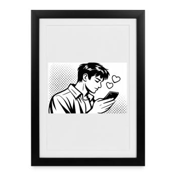 Man in Love - Framed poster (27 × 37 cm) - black - Front