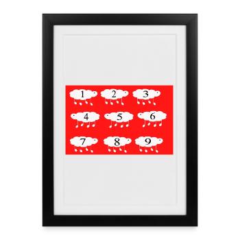 Counting sheep - Framed poster (27 × 37 cm) - black - Front