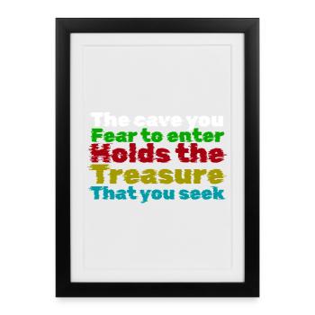 Courage Through Fear: Treasure Quote - Framed poster (27 × 37 cm) - black - Front
