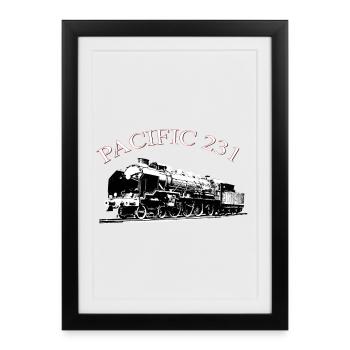 Locomotive création Louis RUNEMBERG Adagp - Framed poster (27 × 37 cm) - black - Front